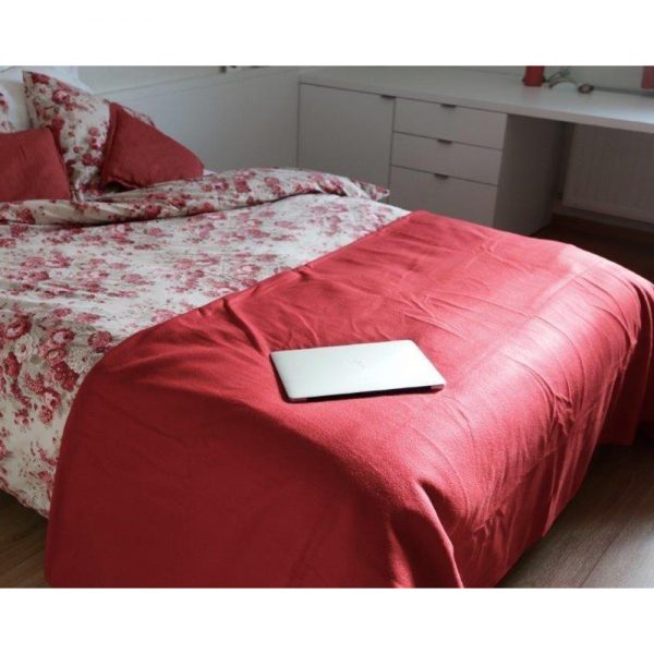 Brandvertragend Deken 220x240cm –  Rood - Heel zacht & Duurzaam