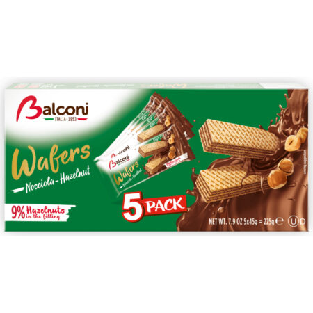 Balconi Wafels Hazelnoot - Apart verpakt 5x45gr