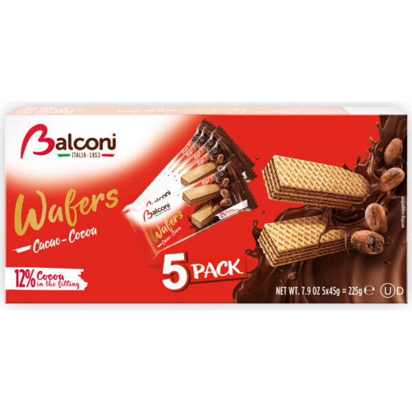 Balconi Wafels Cacao – Apart verpakt 5x45g - Afbeelding 2
