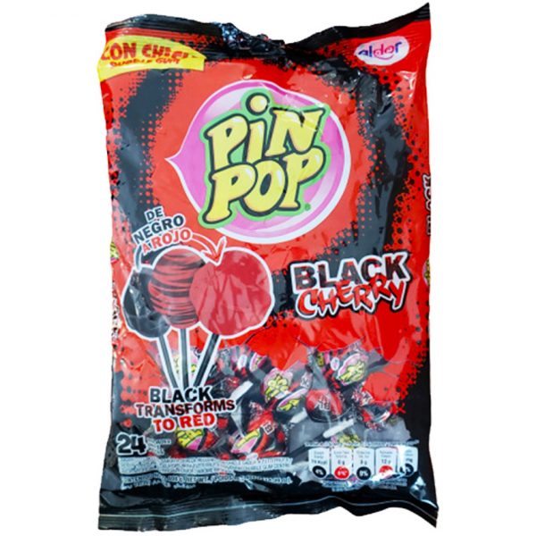 Aldor Lolly Pin Pop Black Cherry 24St 408 gr