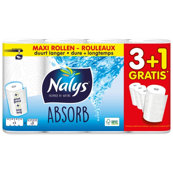 Nalys Keukenpapier Absorb 4 Maxi Rollen