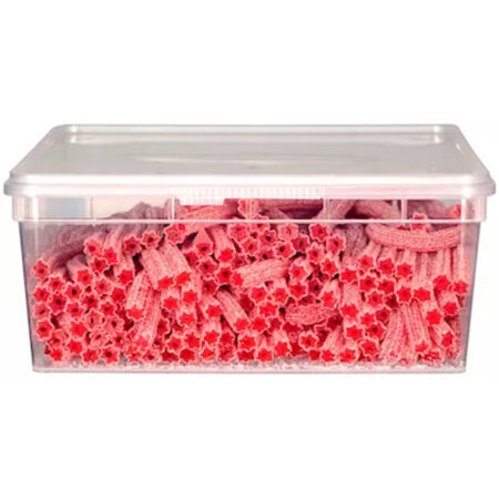 Snoepdoos Gesuikerde Sticks met Aardbeismaak 1kg