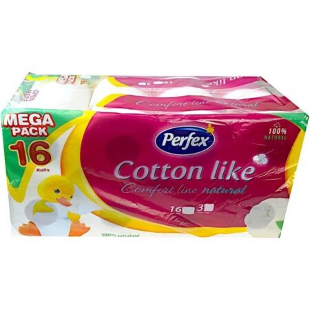 Perfex Cotton Like Comfort Line Naturel Toiletpapier 3-laags 16 Rollen