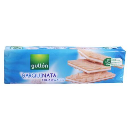 Verpakking van Gullón roomwafels 150g - knapperige wafels met romige vulling