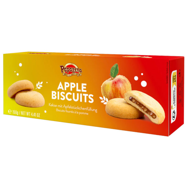 Papagena Apple Biscuits 150g - Zachte Zandkoekjes Met Appelvulling - Afbeelding 2