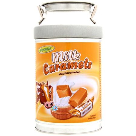 Woogie Melk Karamels In Spaarpot 250g - Karamelsnoepjes  - Apart Verpakt
