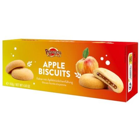 Papagena Apple Biscuits 150g - Zachte Zandkoekjes Met Appelvulling
