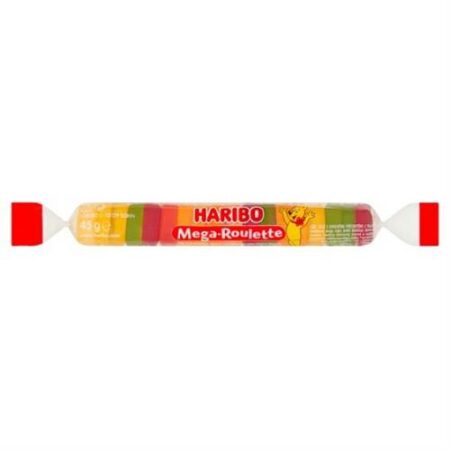 Haribo Mega Roulette 45g 1 stuk rolletje gummiesnoep