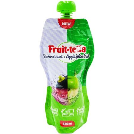 Fruit-tella Blackcurrant Apple Juice Drink 330ml fruitsapje pouch