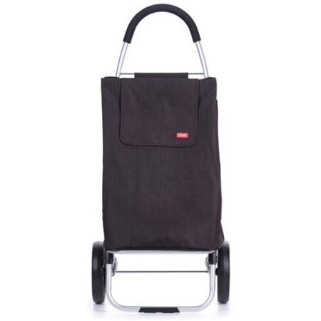 Zwarte boodschappentrolley 50 liter – licht, opvouwbaar en stevig