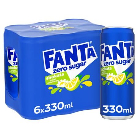Fanta Zero Sugar Shokata 6x33cl – Frisdrank met citroen en vlierbloesemsmaak