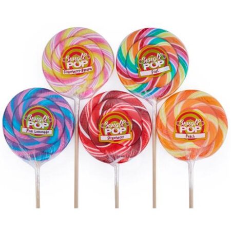 Swigle Pop Lolly 125g Assorti 1 stuk kleurrijke grote swirl lolly