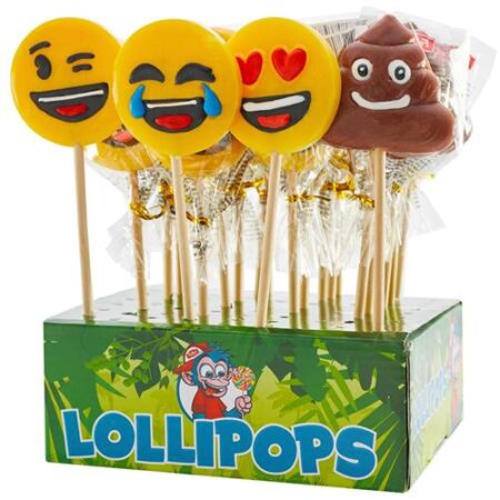 Emoji Lolly 40g Assorti 1 stuk verschillende gezichtsuitdrukkingen