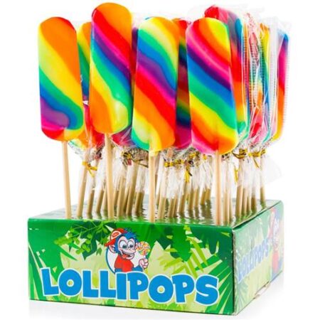 Regenboog Lolly Lang 40g 1 stuk kleurrijke regenbooglolly