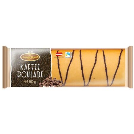 Koffie Roulade Cake 300g luchtige chocoladerol met koffiecrème