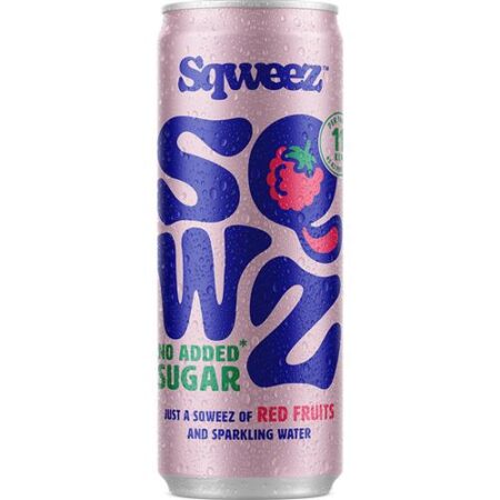 Blikje Sqweez Red Fruits 250 ml frisdrank met rode vruchtenmix