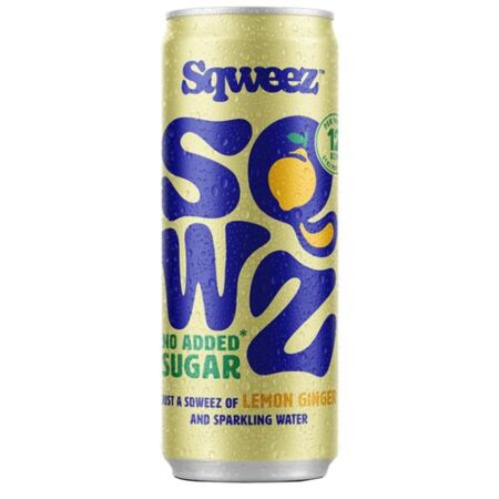 Blikje Sqweez Lemon Ginger 250 ml frisdrank met citroen en gember