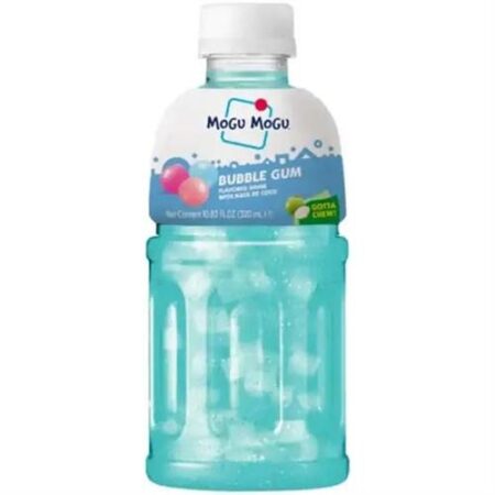 Mogu Mogu Fruitdrank Bubblegum Smaak 320ml - PET Flesje - Met Nata de Coco