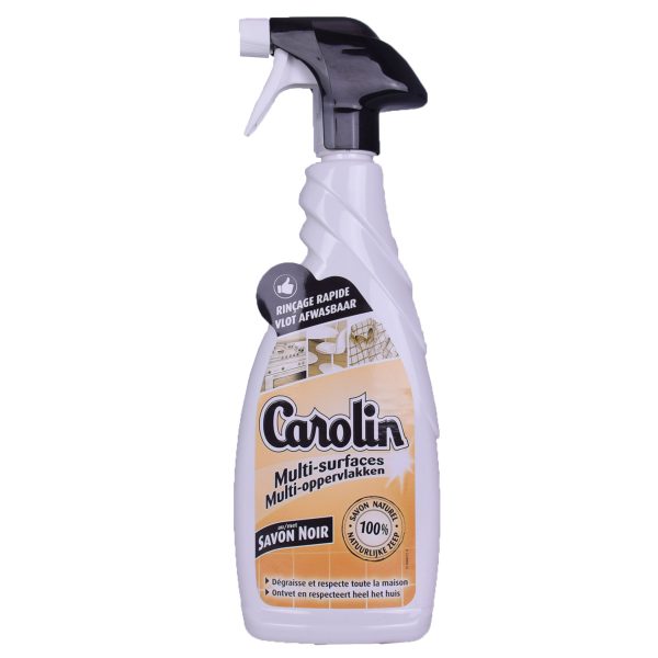 Carolin Savon Noir Multi-Oppervlakken Reiniger – 650ml krachtige reiniging met zwarte zeep.