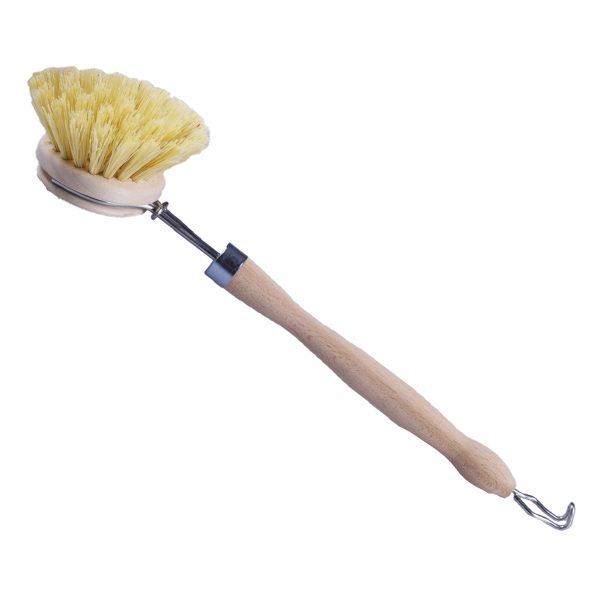 Houten afwasborstel met plantaardige vezels