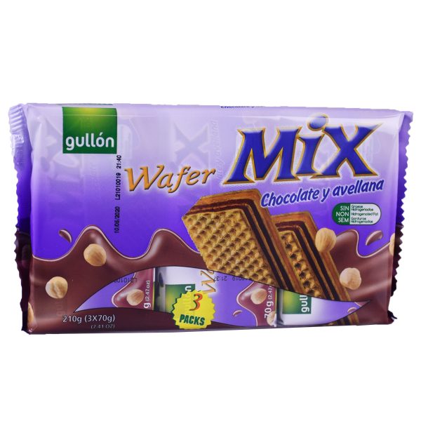 Gullon Wafer Mix - Chocolade & Hazelnoot - Apart verpakt 3x70gr - Afbeelding 4