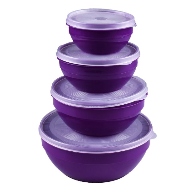 Vershoudbakjes Rond "Paars" 4stk