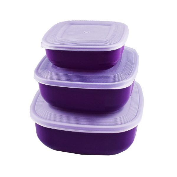 Vershoudbakjes  "Paars" 3stk