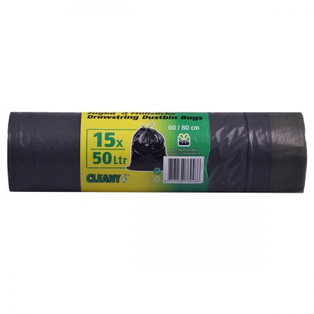 Trekband vuilniszakken 50 liter - 15 stuks