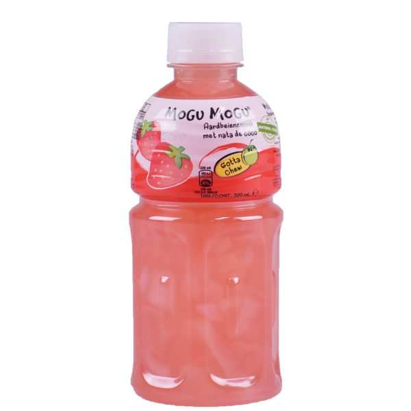 Mogu Mogu Fruitdrink Aardbeien Smaak 320ml - PET Flesje - Met Nata de Coco - Afbeelding 4