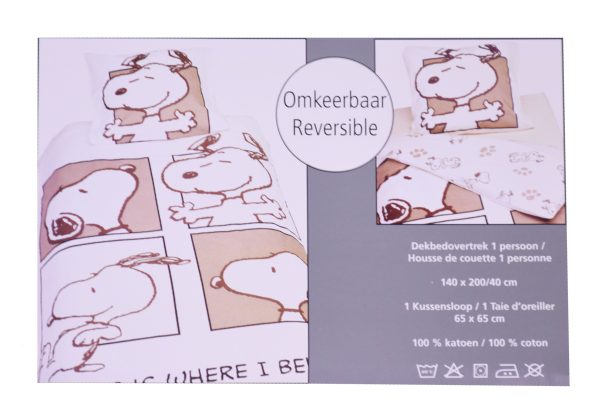 Dekbedovertrek 1 Persoon "Snoopy"