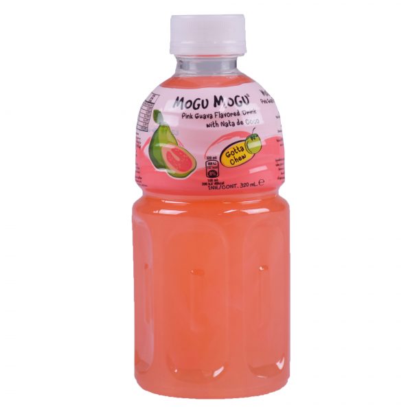 Mogu Mogu Fruitdrink Roze Guava Smaak 320ml - PET Flesje - Met Nata de Coco