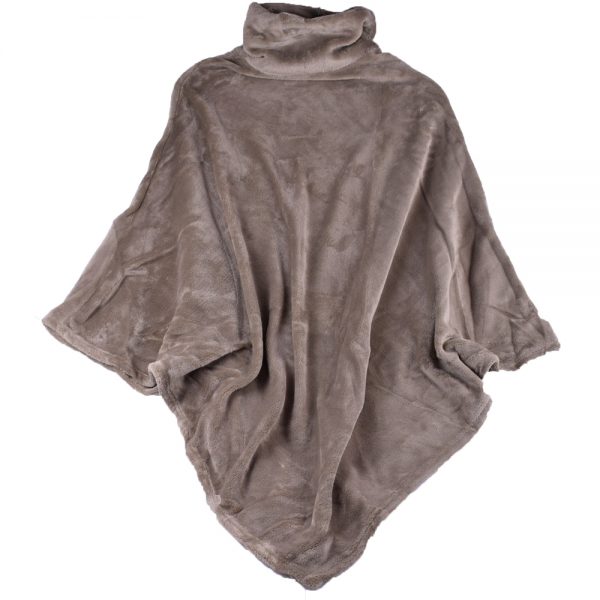 Poncho Super zacht & Extra warm. 1 maat. Bruin