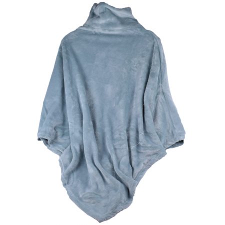 Poncho pastel blauw – Super zachte en warme poncho 80x80cm