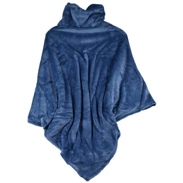 Poncho Super zacht & Extra warm. 1 maat. Blauw