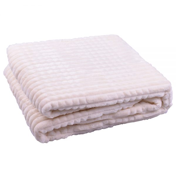 Plaid Ultra Warm, Super Zacht “Prachtig Reliëf” 150x200cm – 300gr/m2 Beige Ecru
