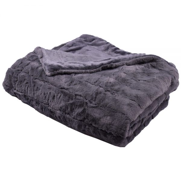 Plaid Dubbele Microfiber 610gr/m2 “Grand Luxe” 150x200cm Antraciet Grijs