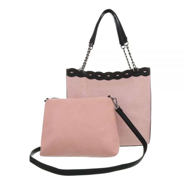 Handtas Roze Afneembare Schouderriem 34 x 35 x 14 cm + Extra handtasje - Afbeelding 3