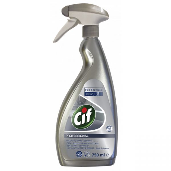 Cif Spray Professional Roestvrij Staal – Streepvrij 750ml