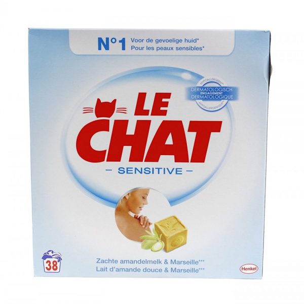 Le Chat Waspoeder - Sensitive Marseille & Zachte amandelmelk - 38wasb./2,28kg