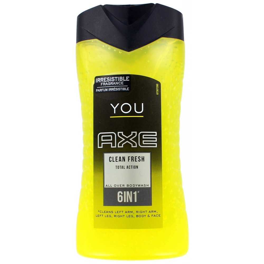 helemaal Brandewijn hoofdkussen Axe Douchegel YOU Clean Fresh 6IN1 250ml - Snuffelstore