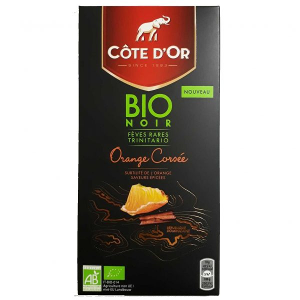 Noir Chocolade Cote D'Or - Bio - Trinitario Bonen & Sinaasappel 90gr