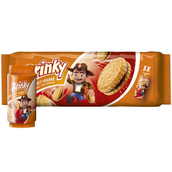 Brinky Mini Biscuitkoekjes Met Chocoladevulling - Apart Verpakt 5x