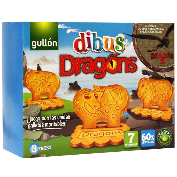 Gullon Dibus Dragons Koekjes - Apart Verpakt 8x37,5g