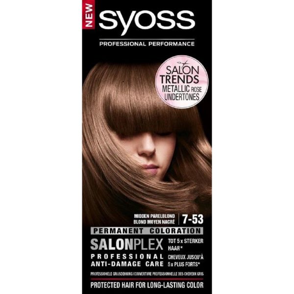 Syoss Haarkleuring Salonplex 7-53 Permanent - Donker Parelachtig Blond