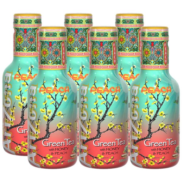 Arizona Green Tea With Honey & Peach 6 x 500ml