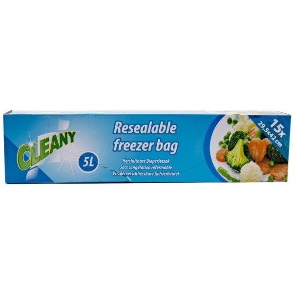 Cleany Hersluitbare Diepvrieszak 5L - 15 x 29,5x42cm