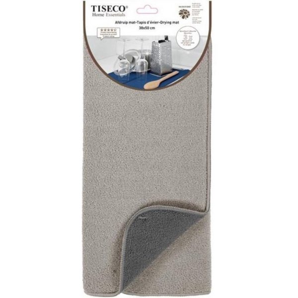 Tiseco Afdruipmat Grijs/Taupe 38x50cm