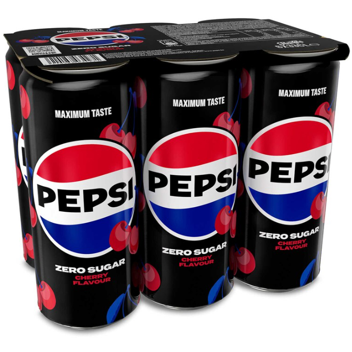 Pepsi Zero Sugar Cherry Sleek 6x33cl - Sleek Blikjes - 6-pack - Kerssmaak - Afbeelding 2