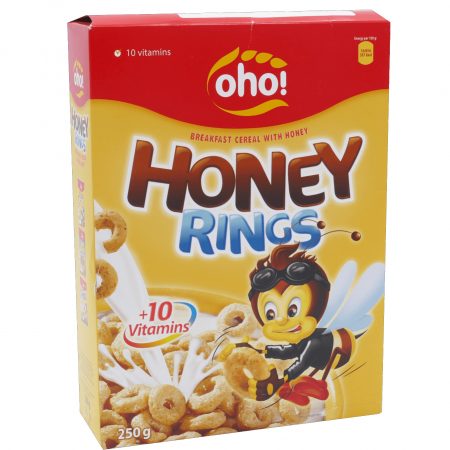Oho! Cornflakes Honey Rings 250g