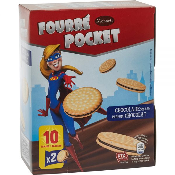 Fourré Pocket Koekjes Met Cacaovulling - Apart Verpakt 330g